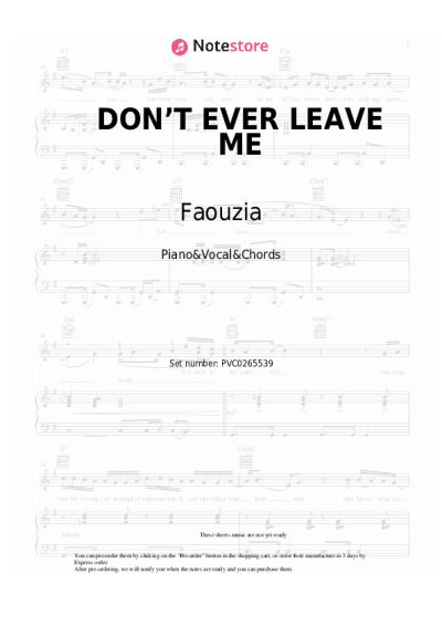 Notas, acordes Faouzia - DON’T EVER LEAVE ME