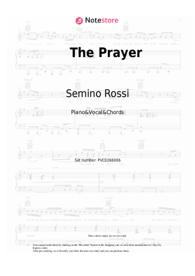 Notas, acordes Semino Rossi, Andrea Berg - The Prayer