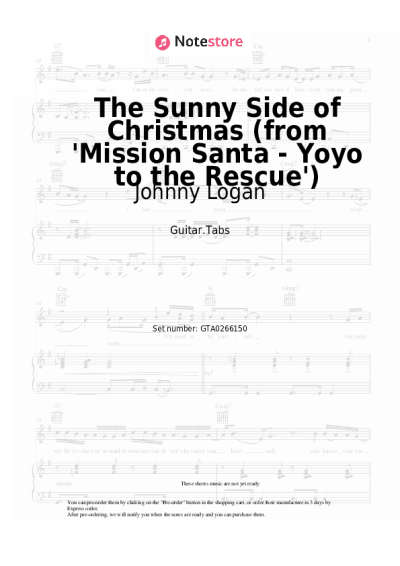 Notas, acordes Johnny Logan - The Sunny Side of Christmas (from 'Mission Santa - Yoyo to the Rescue')