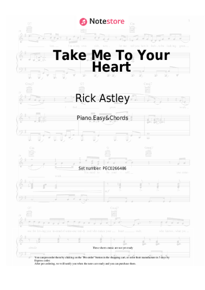 Notas, acordes Rick Astley - Take Me To Your Heart
