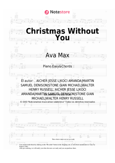 Notas, acordes Ava Max - Christmas Without You