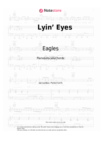 Notas, acordes Eagles - Lyin’ Eyes