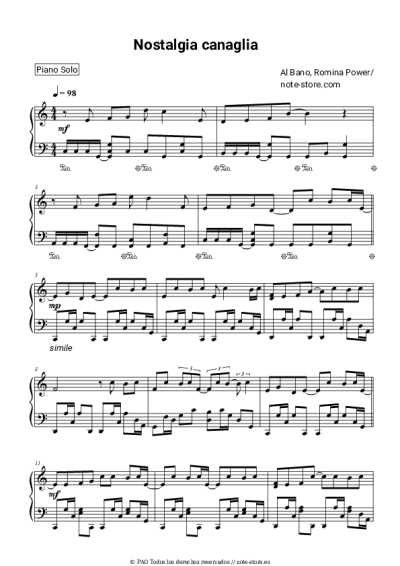 Notas, acordes Al Bano & Romina Power - Nostalgia Canaglia