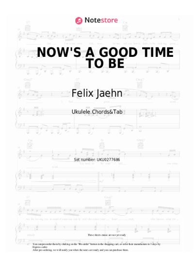 Notas, acordes Felix Jaehn, Sarah Barrios - NOW'S A GOOD TIME TO BE