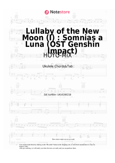 Notas, acordes HOYO-MiX - Lullaby of the New Moon (I) : Somnias a Luna (OST Genshin Impact)