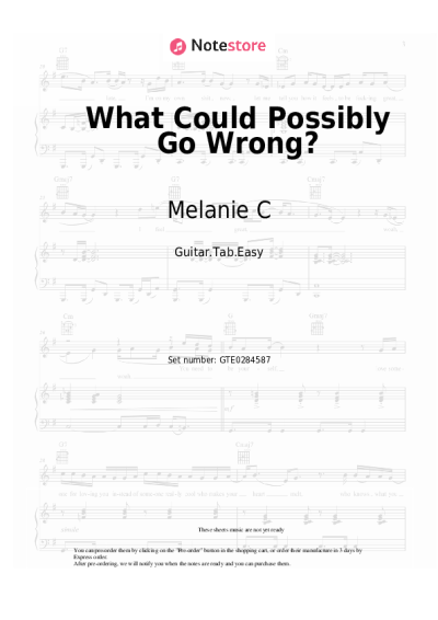 Notas, acordes Melanie C - What Could Possibly Go Wrong?