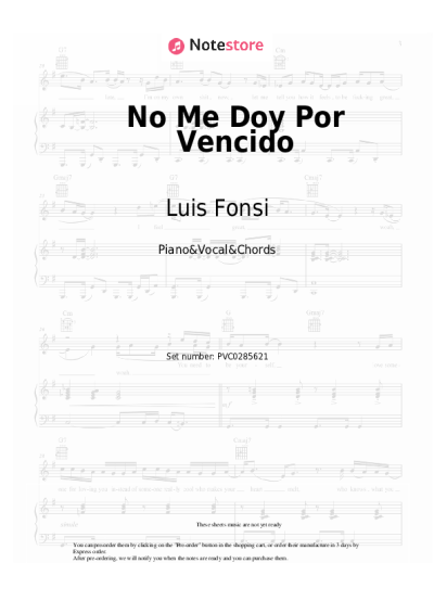 Notas, acordes Luis Fonsi - No Me Doy Por Vencido