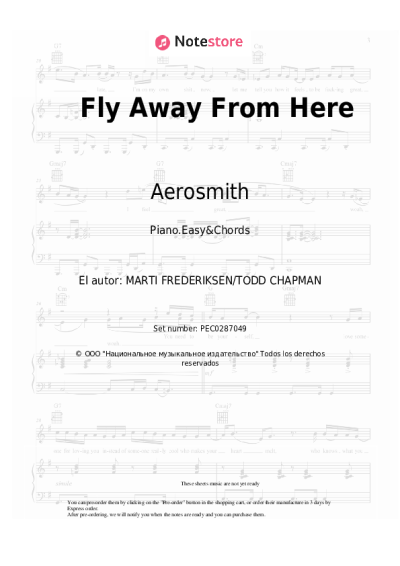 Notas, acordes Aerosmith - Fly Away From Here