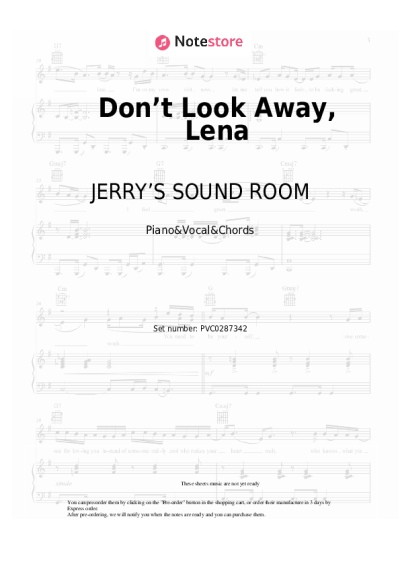 Notas, acordes JERRY’S SOUND ROOM - Don’t Look Away, Lena