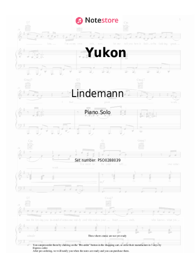Notas, acordes Lindemann - Yukon