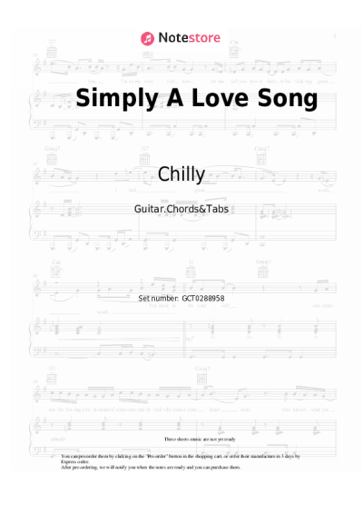 Notas, acordes Chilly - Simply A Love Song