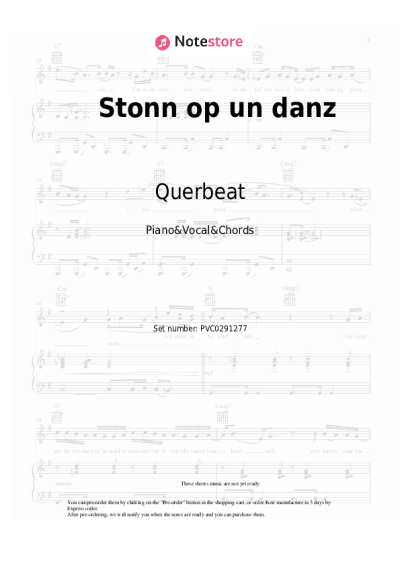 Notas, acordes Querbeat - Stonn op un danz 