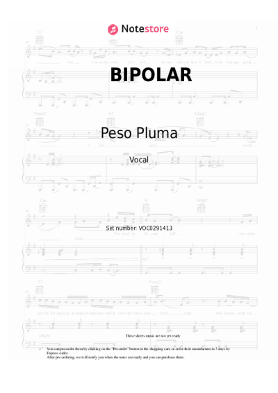 Notas, acordes Peso Pluma, Jasiel Nuñez, Junior H - BIPOLAR