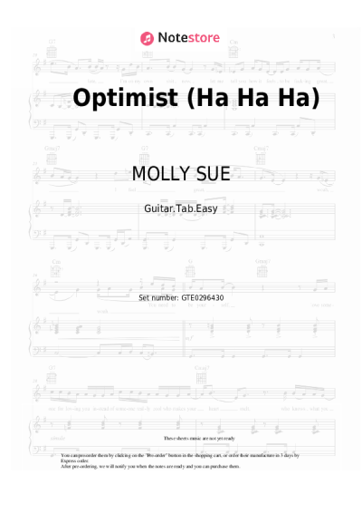 Notas, acordes MOLLY SUE - Optimist (Ha Ha Ha)