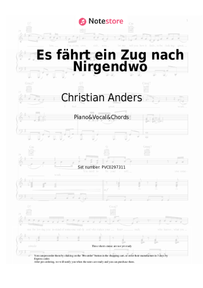 Notas, acordes Christian Anders - Es fährt ein Zug nach Nirgendwo