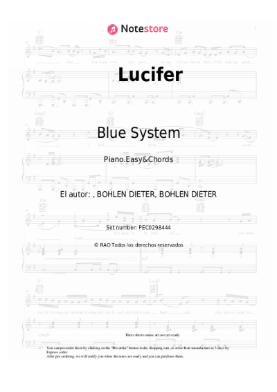Notas, acordes Blue System - Lucifer