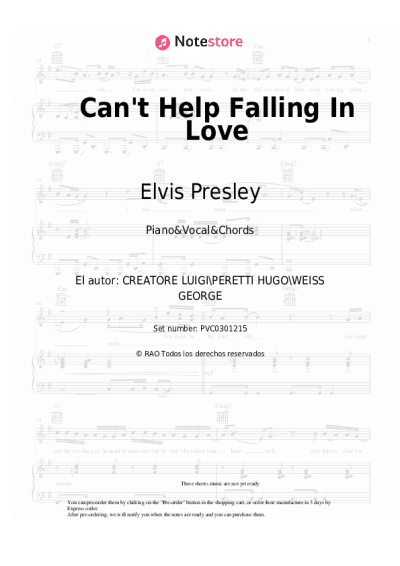 undefined Elvis Presley - Can't Help Falling In Love