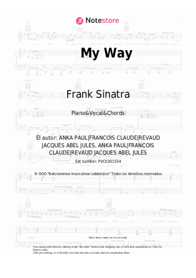 Notas, acordes Frank Sinatra - My Way