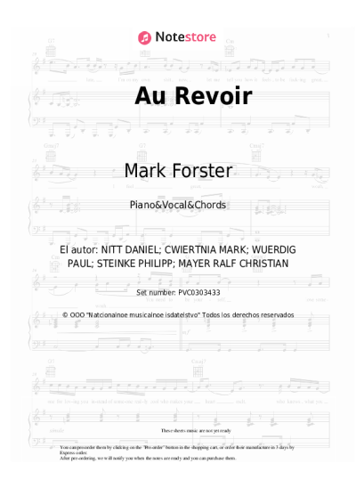 undefined Mark Forster, Sido - Au Revoir