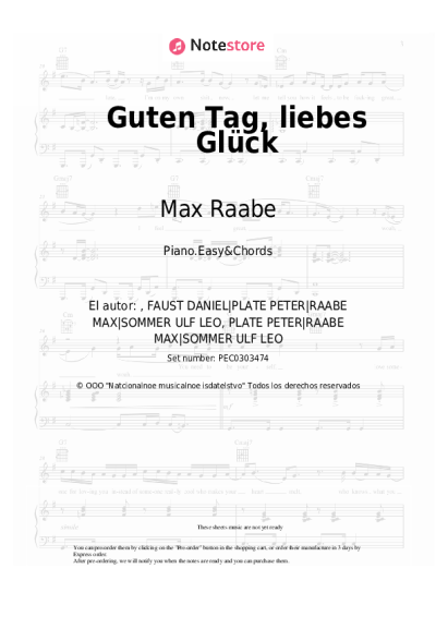 Notas, acordes Max Raabe, Palast Orchester, LEA - Guten Tag, liebes Glück
