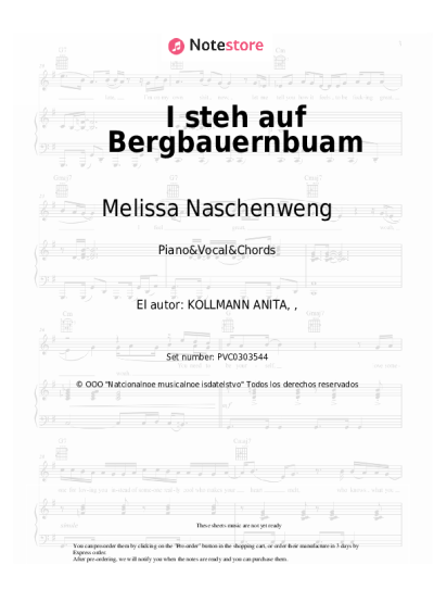Notas, acordes Melissa Naschenweng - I steh auf Bergbauernbuam