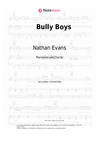 Notas, acordes Nathan Evans - Bully Boys