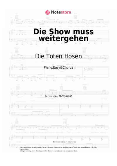 Notas, acordes Die Toten Hosen - Die Show muss weitergehen