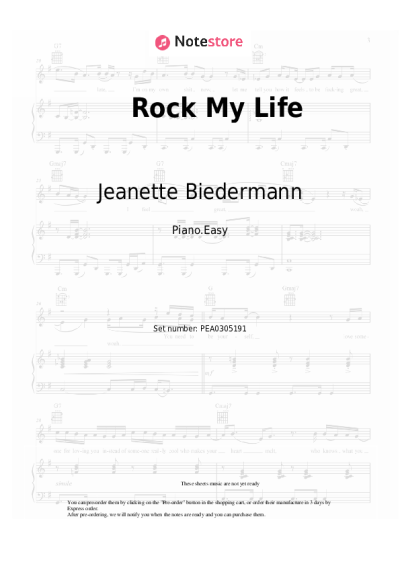 Notas, acordes Jeanette Biedermann - Rock My Life