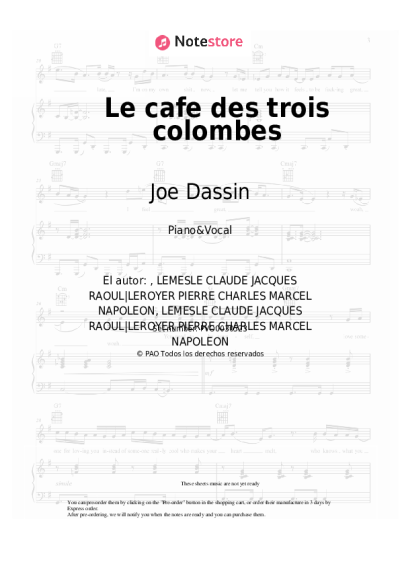 undefined Joe Dassin - Le cafe des trois colombes