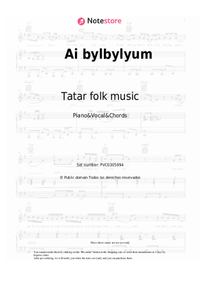Notas, acordes Tatar folk music - Ai bylbylyum