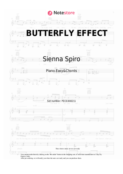 Notas, acordes Sienna Spiro - BUTTERFLY EFFECT