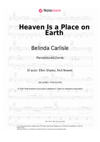 Notas, acordes Belinda Carlisle - Heaven Is a Place on Earth