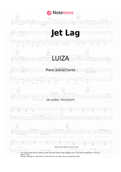 Notas, acordes LUIZA - Jet Lag