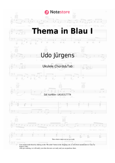 Notas, acordes Udo Jürgens - Thema in Blau I 