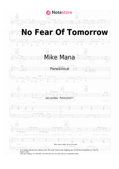 Notas, acordes Mike Mana - No Fear Of Tomorrow