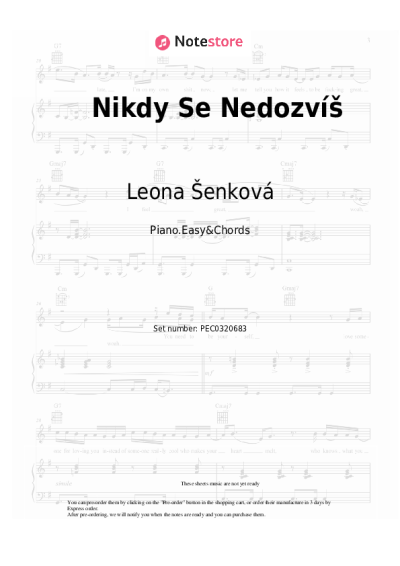 Notas, acordes Leona Šenková, Jarek Filgas - Nikdy Se Nedozvíš