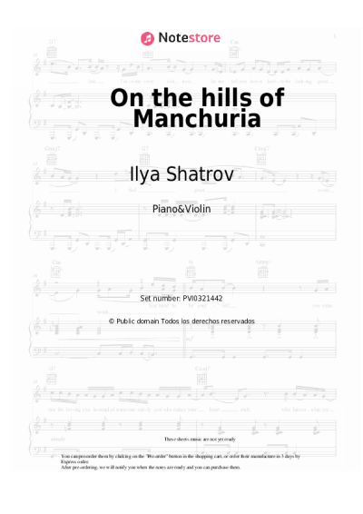 Notas, acordes Ilya Shatrov - On the hills of Manchuria