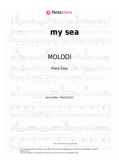 Notas, acordes MOLODI - my sea