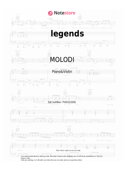 Notas, acordes MOLODI - legends