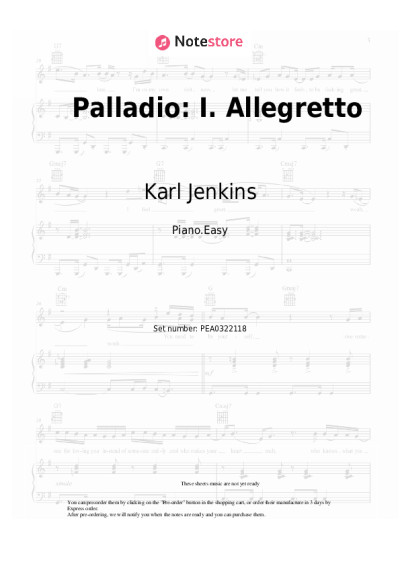 Notas, acordes Karl Jenkins - Palladio: I. Allegretto