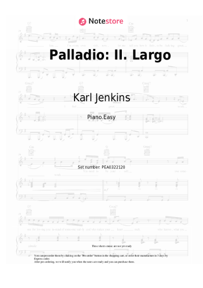 Notas, acordes Karl Jenkins - Palladio: II. Largo