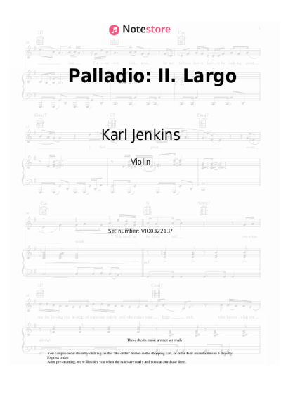 Notas, acordes Karl Jenkins - Palladio: II. Largo