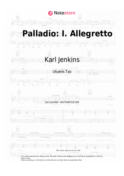 Notas, acordes Karl Jenkins - Palladio: I. Allegretto