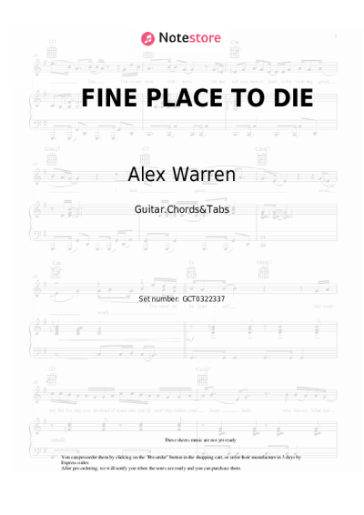 Notas, acordes Alex Warren - FINE PLACE TO DIE