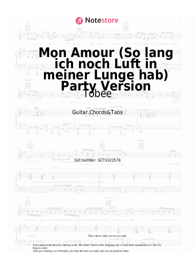 undefined Tobee - Mon Amour (So lang ich noch Luft in meiner Lunge hab) Party Version
