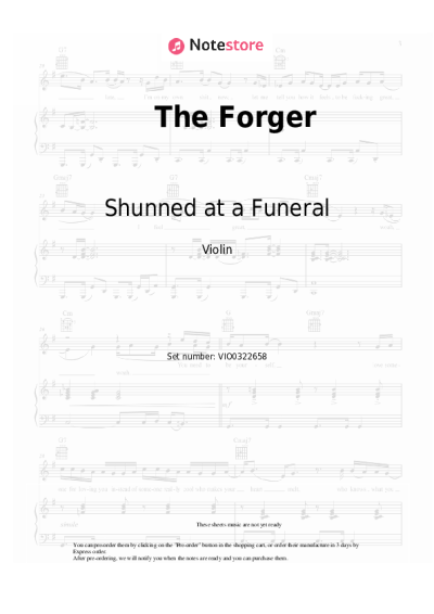 Notas, acordes Shunned at a Funeral - The Forger