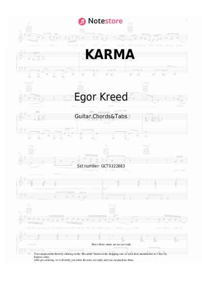 Notas, acordes Egor Kreed, Artik & Asti - KARMA