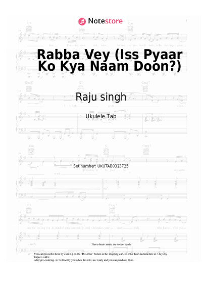 Notas, acordes Raju singh - Rabba Vey (Iss Pyaar Ko Kya Naam Doon?)