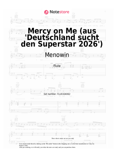 Notas, acordes Menowin - Mercy on Me (aus 'Deutschland sucht den Superstar 2026')