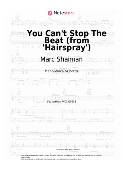 Notas, acordes Marc Shaiman, Scott Wittman - You Can't Stop The Beat (from 'Hairspray')